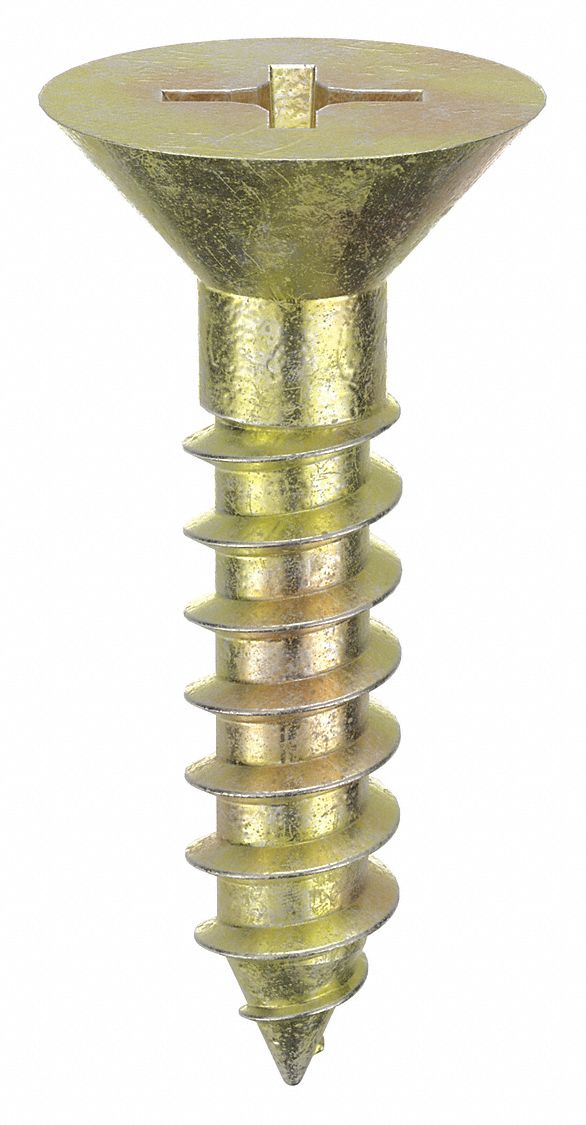 Concrete Anchor Screw: 3/4 in Overall Lg, 5/32 in Dia, Steel, Zinc Yellow, 100 PK