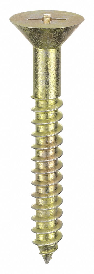 Concrete Anchor Screw: 1 1/4 in Overall Lg, 5/32 in Dia, Steel, Zinc Yellow, 100 PK