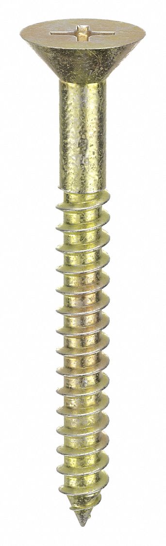 Concrete Anchor Screw: 1 1/2 in Overall Lg, 5/32 in Dia, Steel, Zinc Yellow, 100 PK