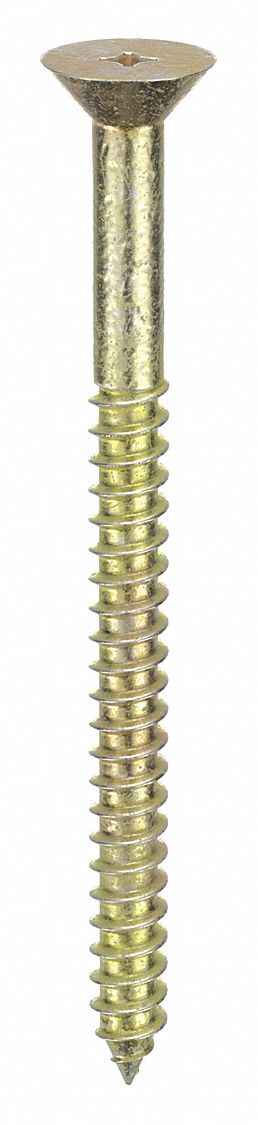 Concrete Anchor Screw: 3 1/2 in Overall Lg, 1/4 in Dia, Steel, Zinc Yellow, 100 PK