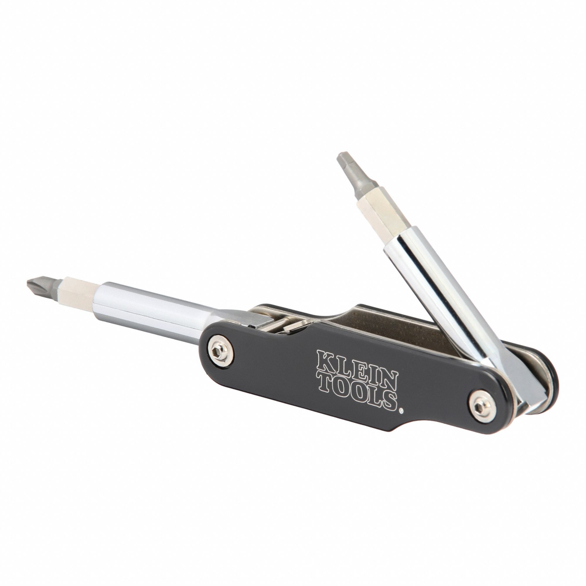 Multi-Bit Screwdriver: Phillips/Slotted/Square/Torx Tip, 10 Tips, 9 1/2 in Overall Lg