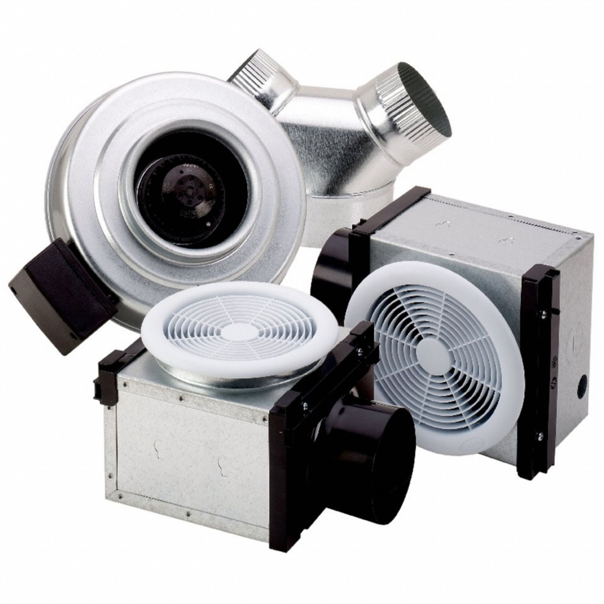 IN-LINE DUCT FAN, 303 CFM MAX, 6 IN DUCT, 70 W, 120V AC, 1 PH, IP44, GALVANIZED STEEL