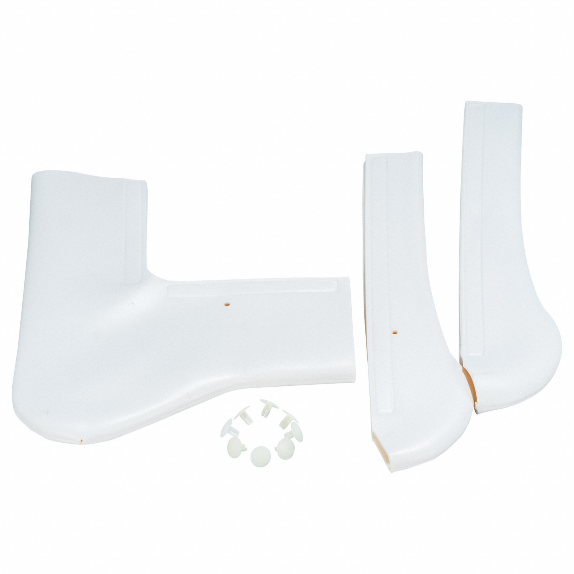 Undersink Pipe Guard: PVC, White, 2 1/4 in Nominal Pipe Size, 3 Pieces, Sch. 40 P-Traps