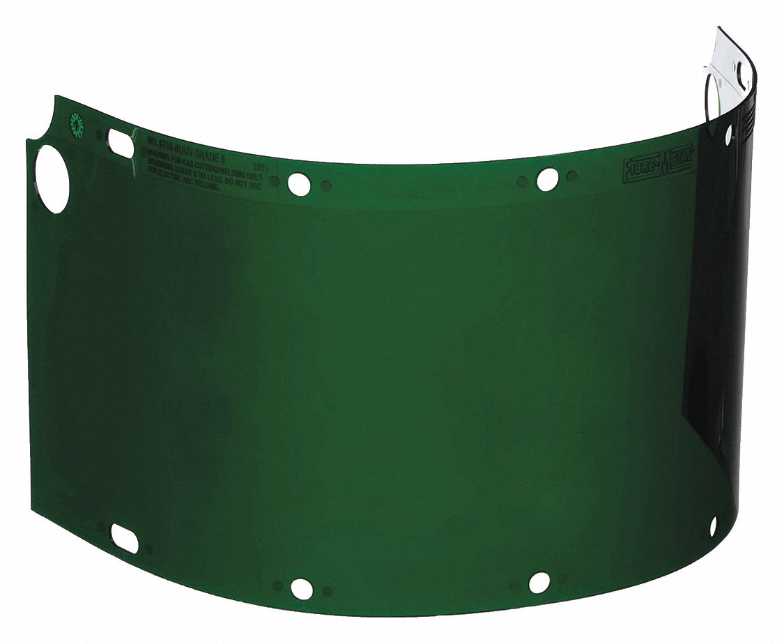 Face Shield Visor: 16 1/2 in Overall Wd, 8 in Overall Ht, 0.06 mm Overall Thick, Clear