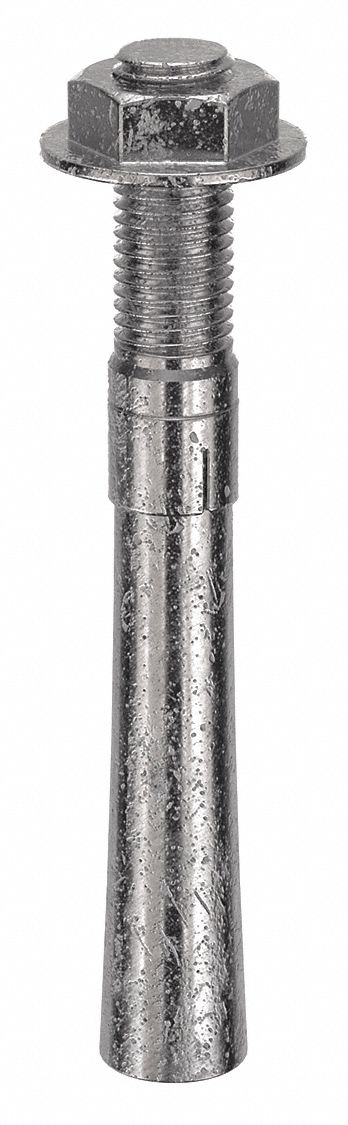 Wedge Anchor: 9 in Overall Lg, 1 in Dia, 1"-8 Thread Size, 2 1/2 in Thread Lg, Plain, 5 PK