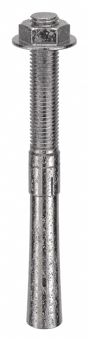 Wedge Anchor: 8 1/2 in Overall Lg, 3/4 in Dia, 3/4"-10 Thread Size, Stainless Steel, 10 PK