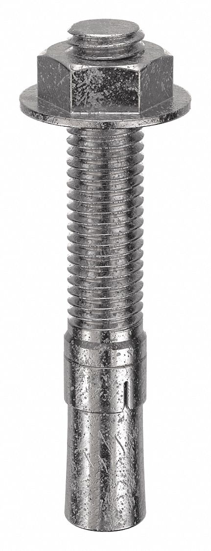 Wedge Anchor: 4 1/4 in Overall Lg, 5/8 in Dia, 5/8"-11 Thread Size, Stainless Steel, 10 PK