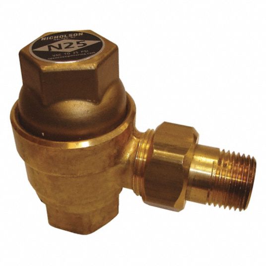 NICHOLSON Radiator Valve, Steam, Brass, Stainless Steel, 1/2 in NPT