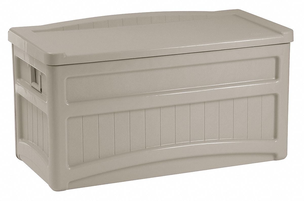 DECK BOX,WITH WHEELS,73 GAL,TAUPE