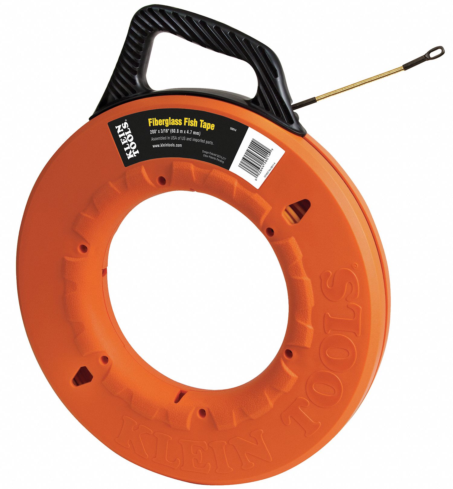 KLEIN TOOLS 200 Ft Lg Manual Wind Tape Retraction Marked Fish Tape 