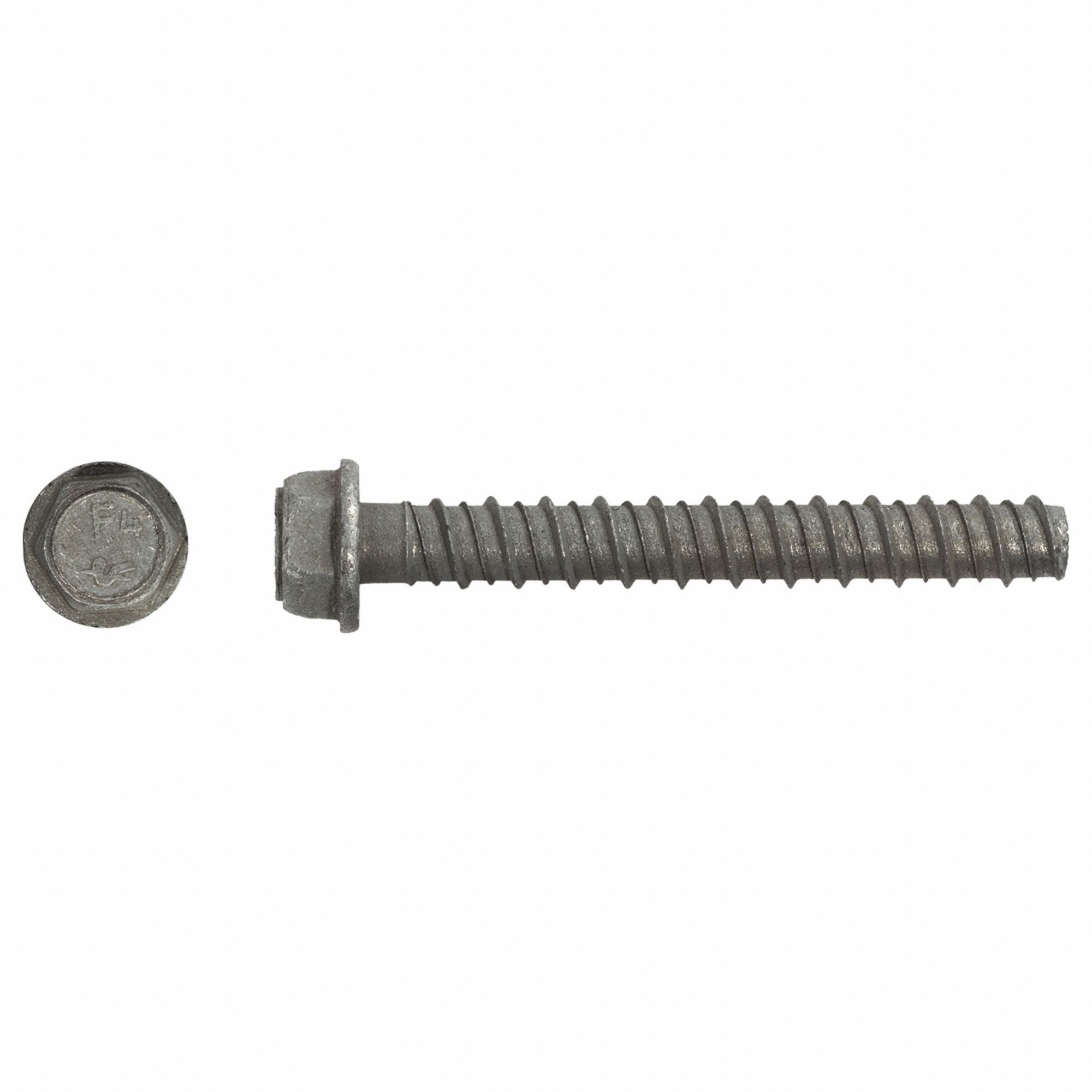 Screw Anchor: 4 in Overall Lg, 1/2 in Dia, Stainless Steel, Plain, External Hex, Hex, 25 PK