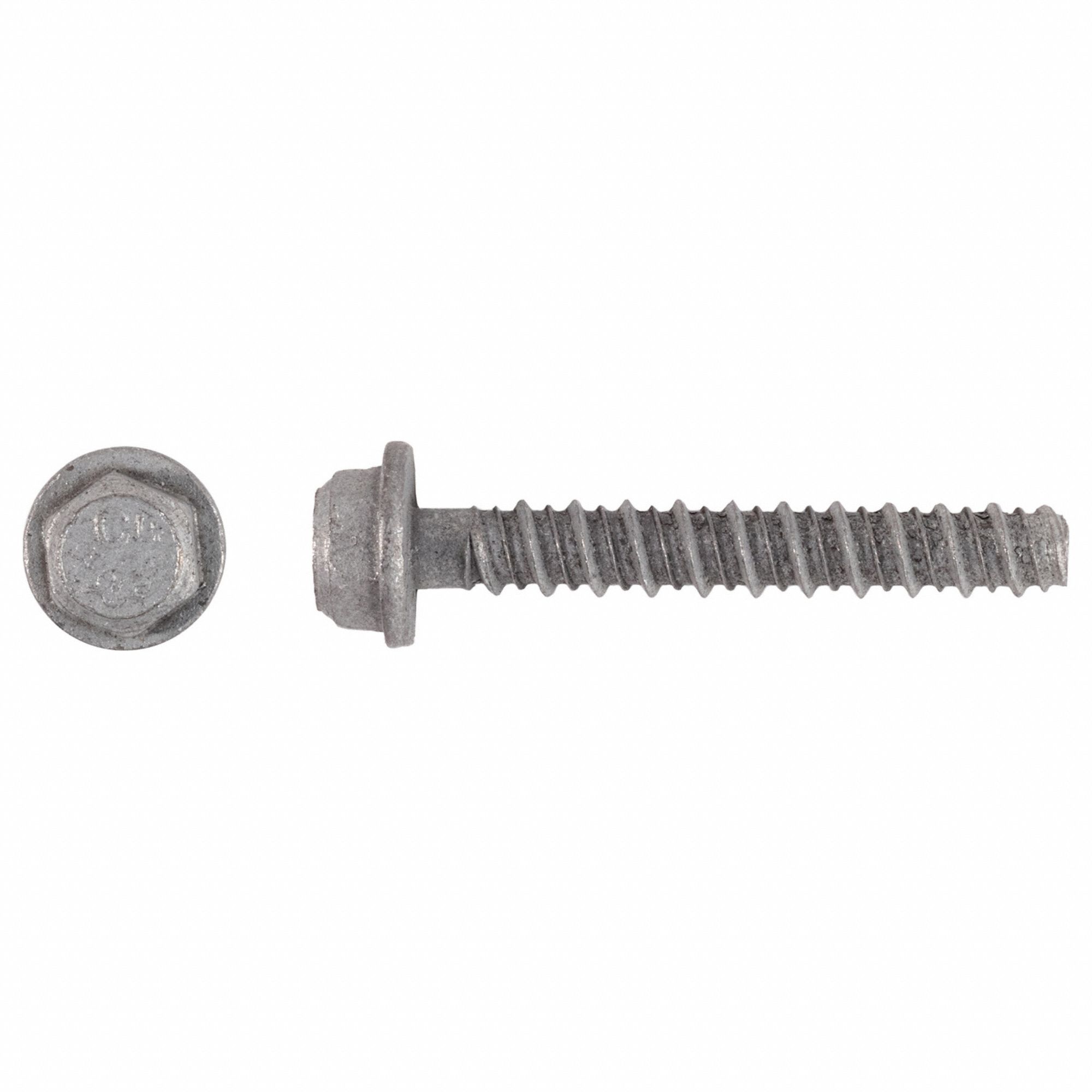 Screw Anchor: 2 1/2 in Overall Lg, 3/8 in Dia, Stainless Steel, Plain, External Hex, 50 PK