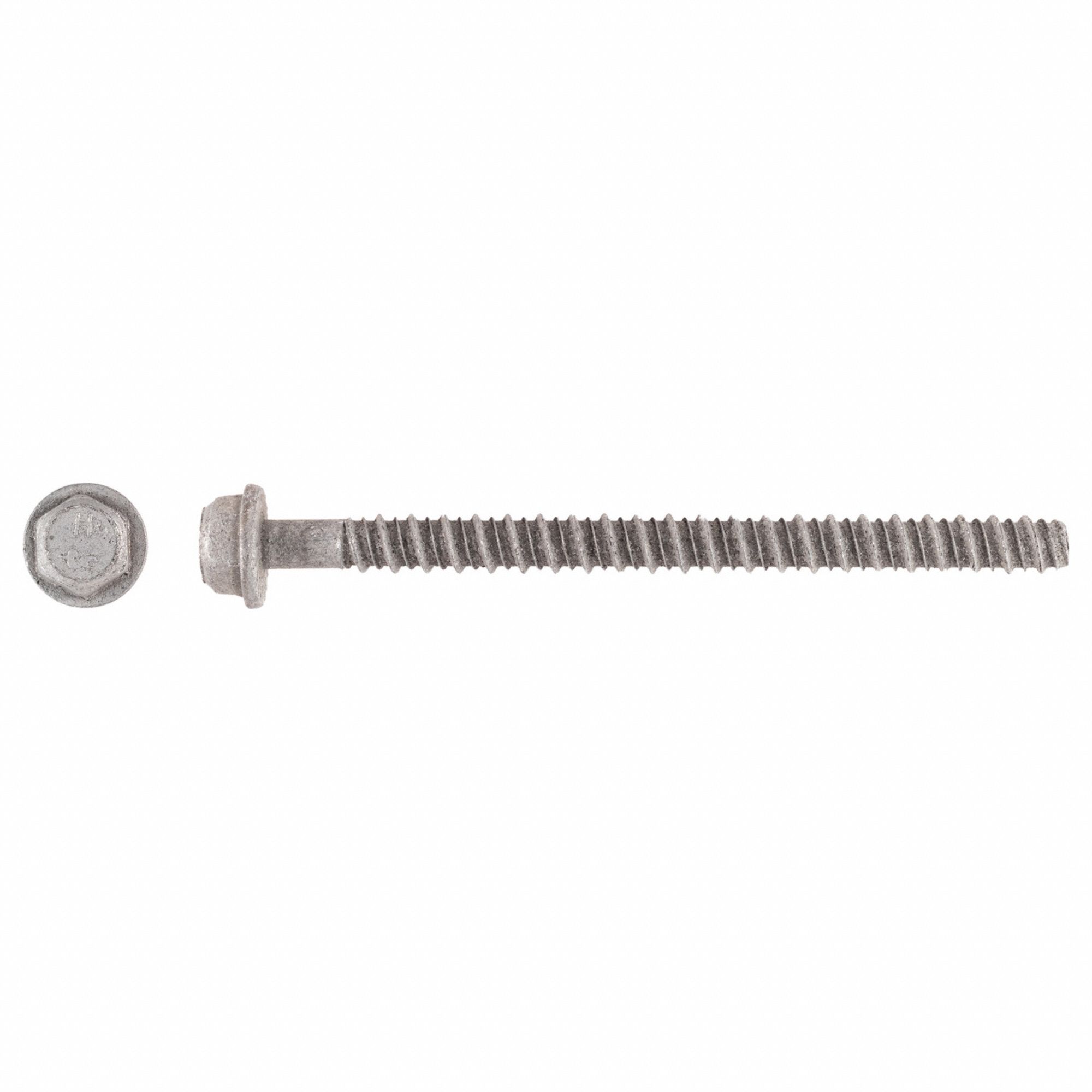 Screw Anchor: 5 in Overall Lg, 3/8 in Dia, Stainless Steel, Plain, External Hex, Hex, 40 PK