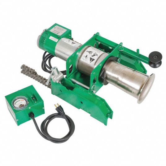 GREENLEE Cable Puller, 8000 lb, 120V, w/Chain Mount 15X7906801 Grainger