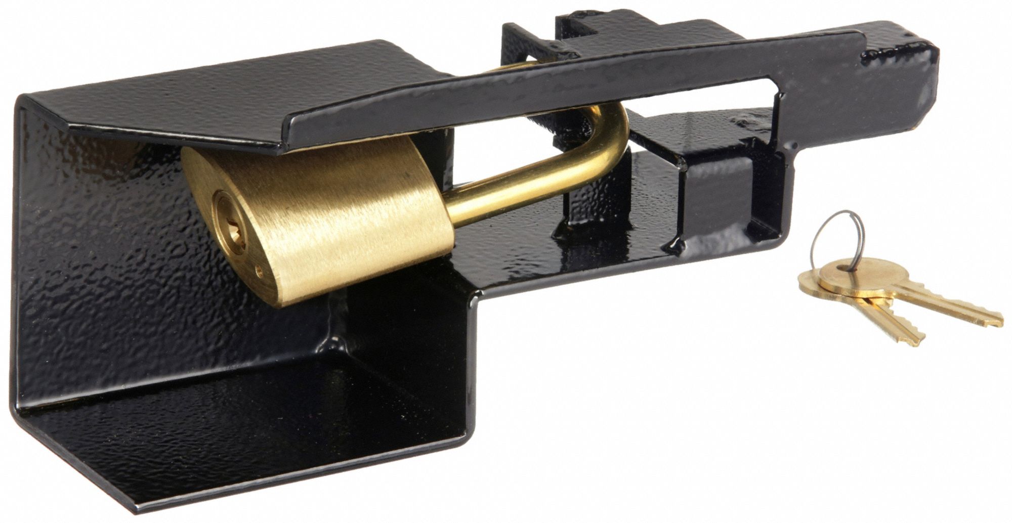 RANGER LOCK Padlock Guard with Lock, Hardened Steel, 10 in, 3 1/2 in, 5 ...