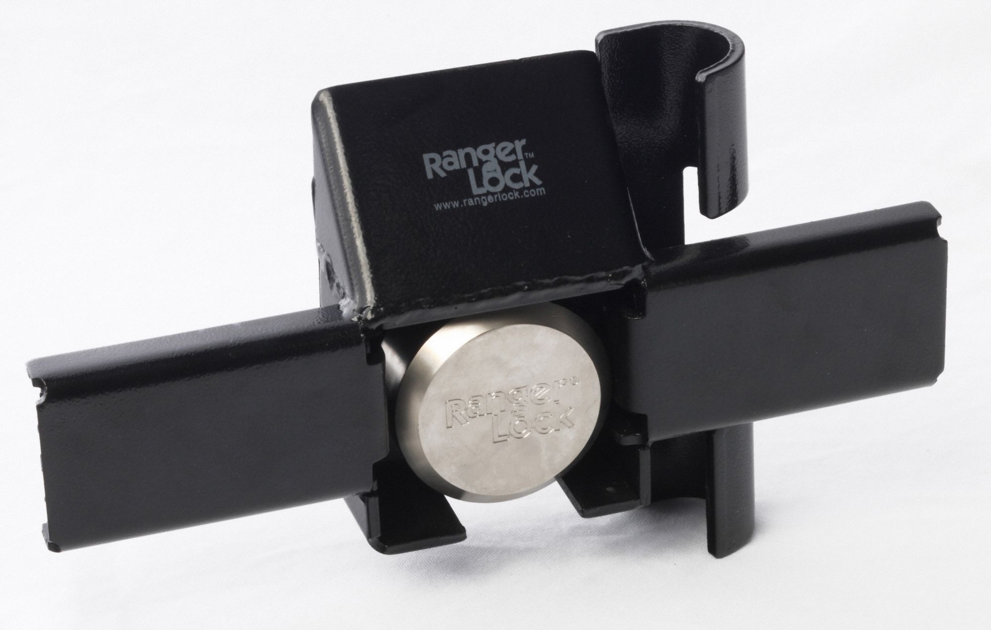 RANGER LOCK Padlock Guard with Lock, Hardened Steel, 12 in, 3 1/2 in, 5