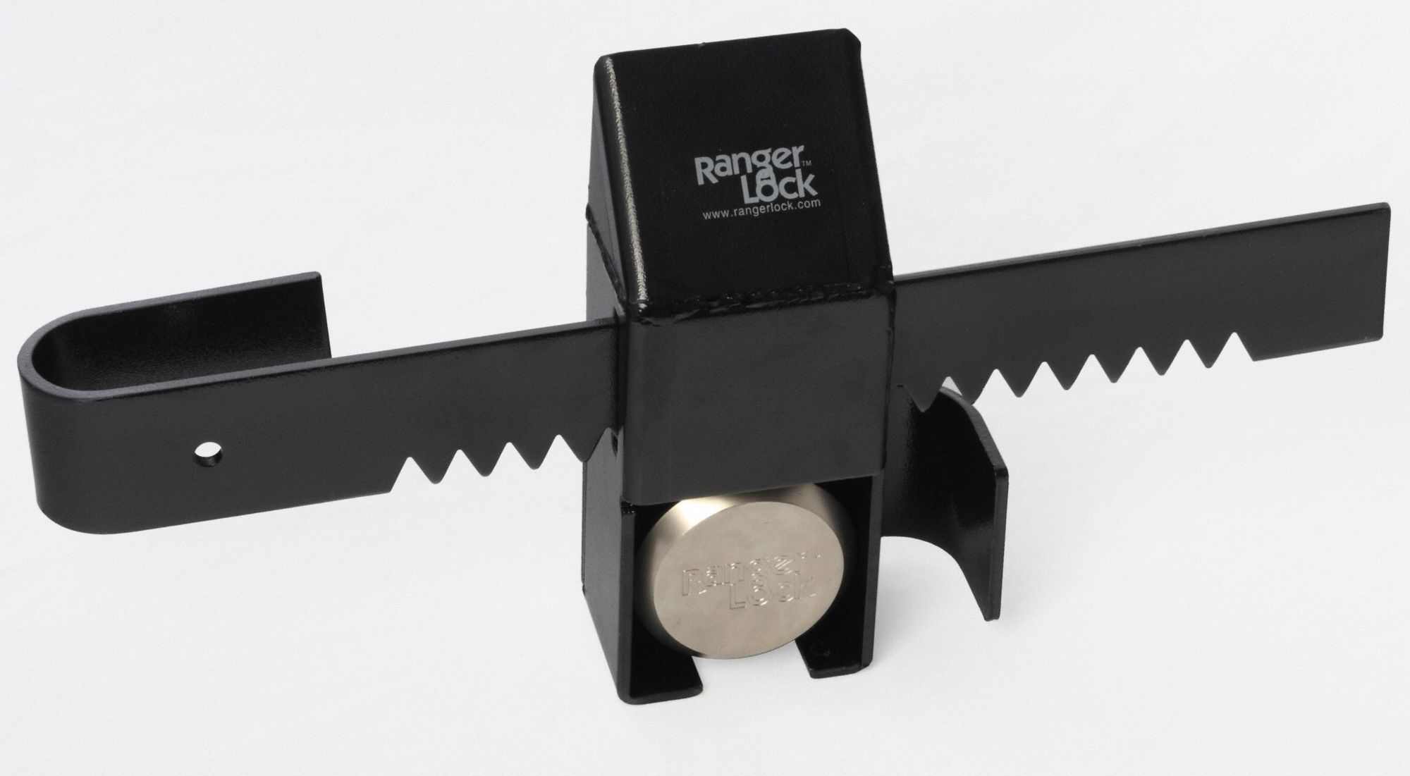 RANGER LOCK Padlock Guard with Lock, Hardened Steel, 15 in, 4 in, 9 in