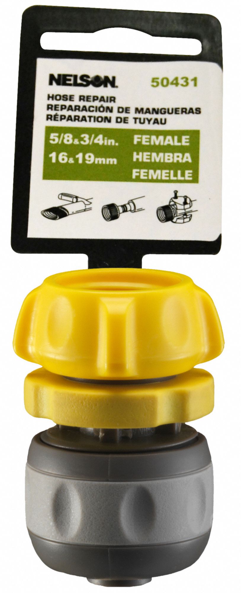 NELSON Garden Hose Repair Fitting For 5/8 in_3/4 in Hose I.D., GHT x