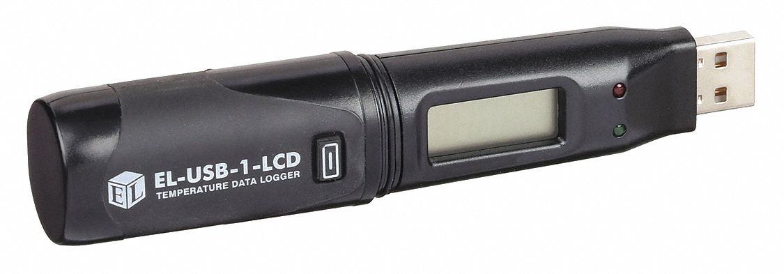 Temperature Data Logger: -31°F to 176°F, -35°C to 80°C, EL-USB-1-LCD, Temp, USB