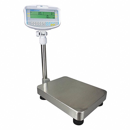 Bench Scale: 35 lb Wt Capacity, 15 3/4 in Weighing Surface Dp, lb/kg, 0.5 g/0.001 lb
