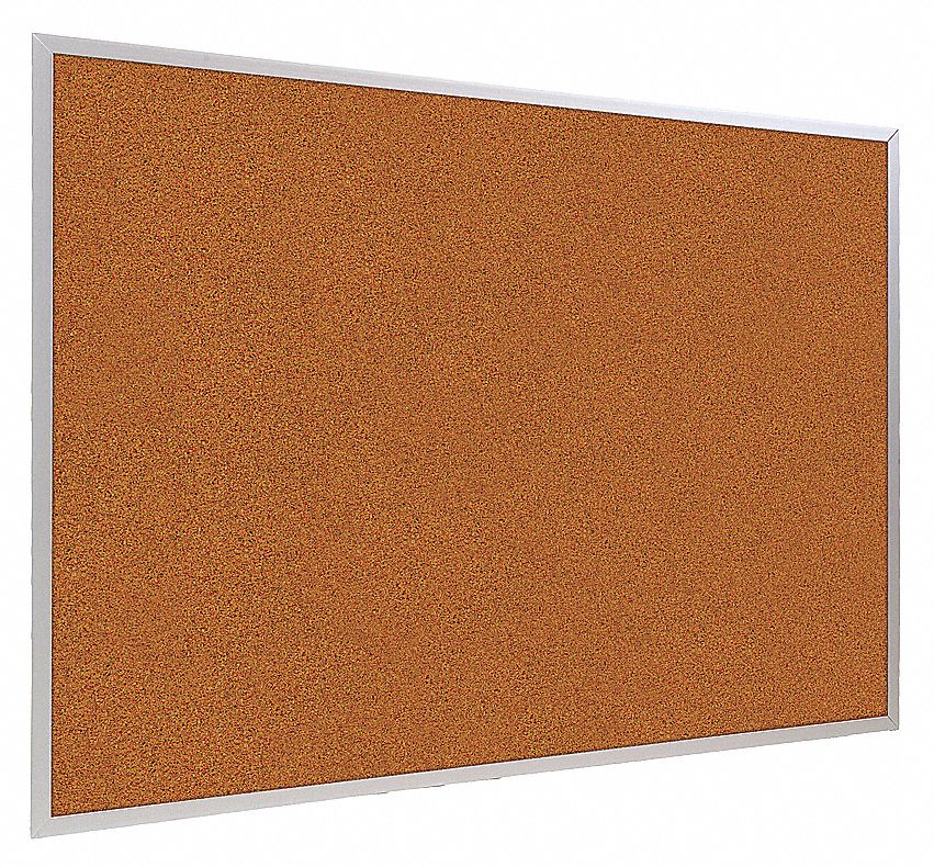 PushPin Bulletin Board, Splash Cork, 48 inH x 60 inW, Red Grainger