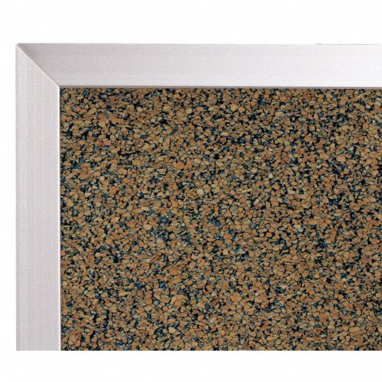 PushPin Bulletin Board, Splash Cork, 48 inH x 120 inW, Blue Grainger