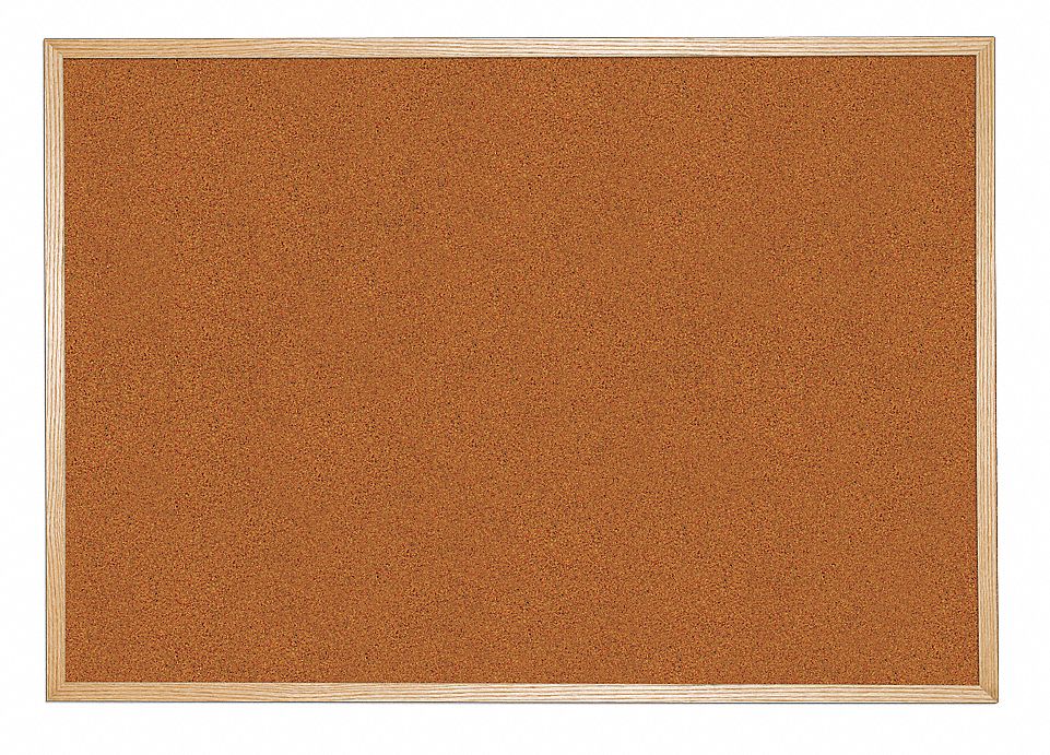 PushPin Bulletin Board, Splash Cork, 48 inH x 72 inW, Red Grainger
