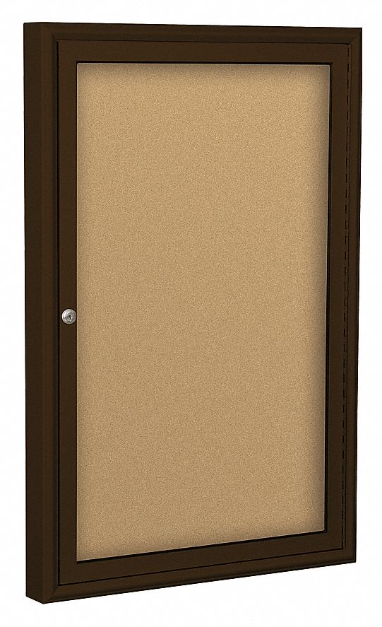 ENCLOSED BULLETIN BOARD,CORK,36 IN H