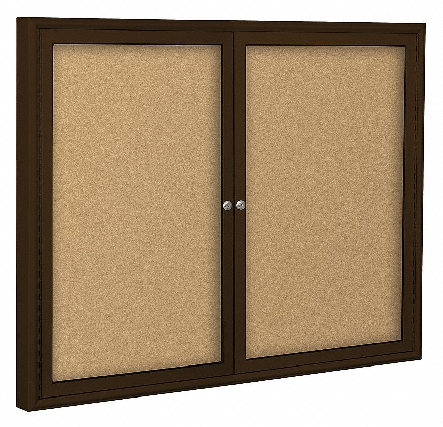 Enclosed Bulletin Board Coffee 2 Door