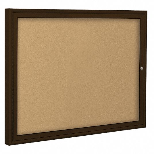 BALT, Cork, 30 in Wd, Enclosed Bulletin Board 15Y25294PCUI Grainger