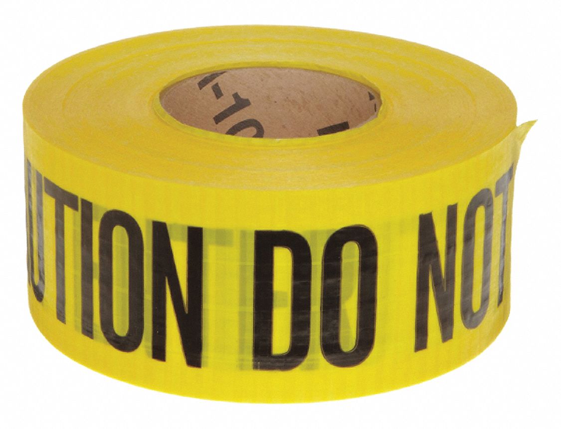 BRADY, Yellow, 3 in Roll Wd, Barricade Tape 15Y42791102 Grainger