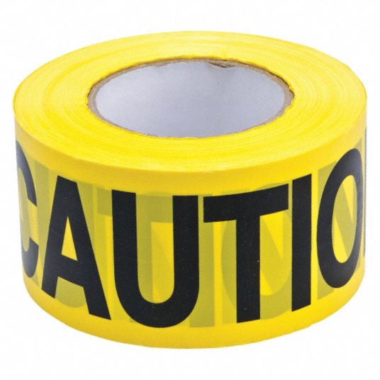 BRADY Barricade Tape, Yellow, 3 in x 200 ft, Caution - 15Y432|91212 ...