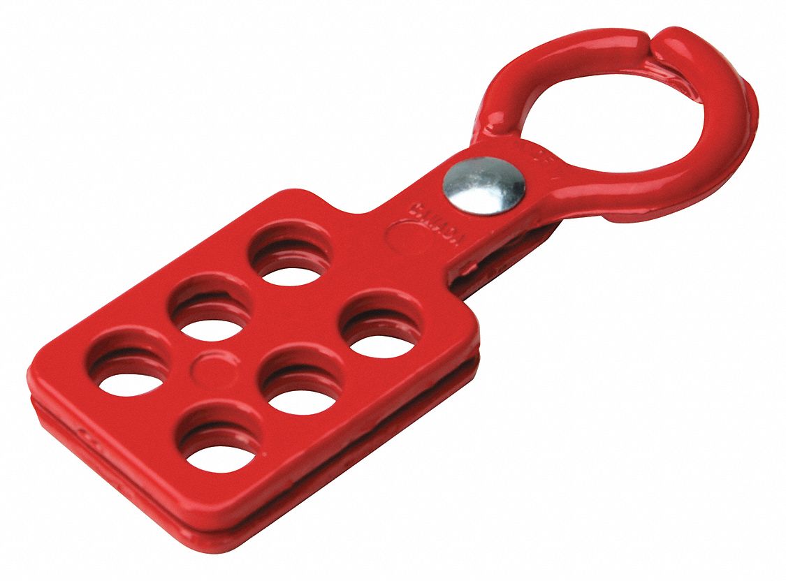 BRADY Lockout Hasp, ScissorAction Lockout Hasp Style, Aluminum