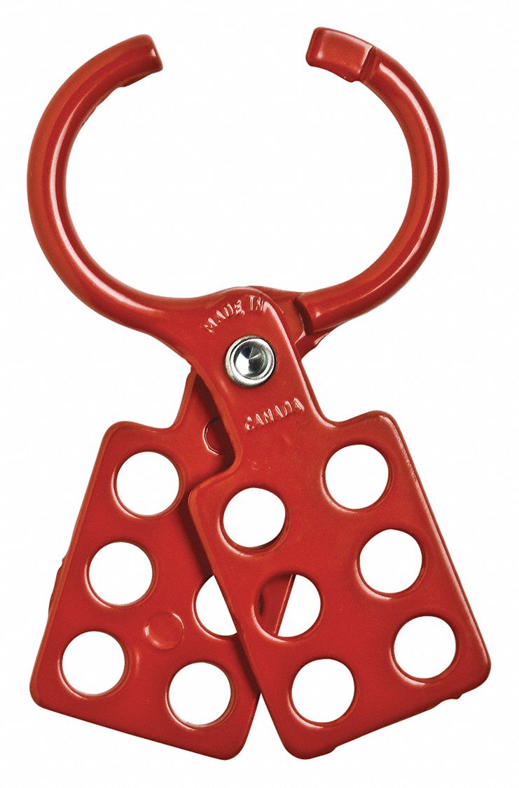 BRADY Lockout Hasp 1 1/2 in Closed Hasp Hole Size, Max. 6 Padlocks