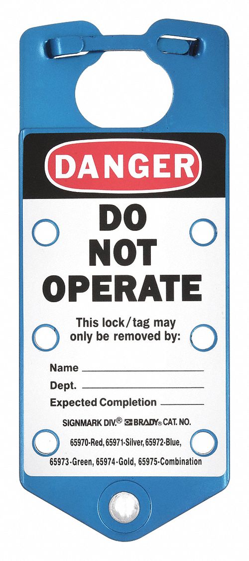Lockout Hasp, 6 Lock, Blue, PK5