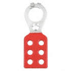 LOCKOUT HASP, PRY-RESISTANT HASP, 1½ IN OPENING, RED, 6 PADLOCKS