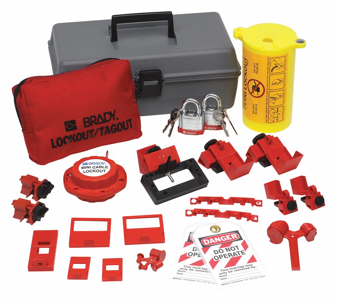 BRADY, Keyed Different Padlocks, 99313, Portable Lockout Kit 15Y551