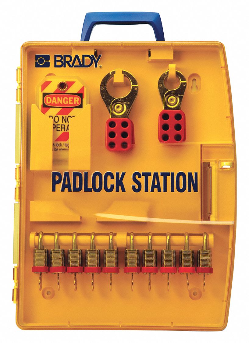 BRADY, Padlock Station, Keyed Different Padlocks, Lockout Station ...
