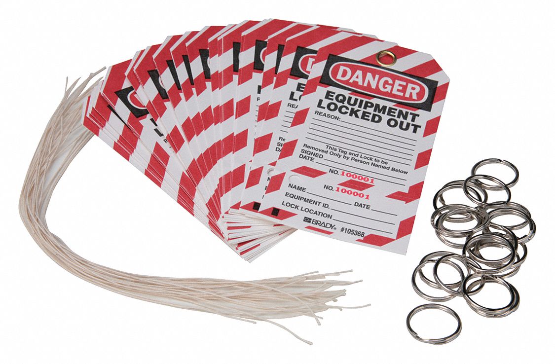 Danger Tag: Danger, Locked Out Device, Paper, Write-On Surface, English, Danger, Tag, Paper