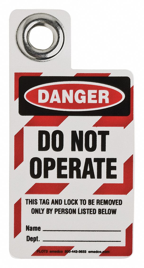 DANGER TAG, DANGER DO NOT OPERATE, VINYL, WRITE-ON SURFACE, ENGLISH