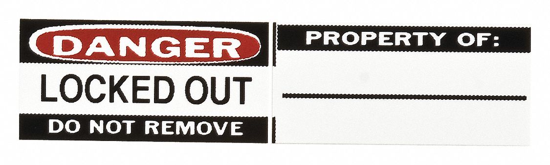Padlock Label, 4/5 inx1 1/9 in, Vinyl, PK6
