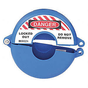 GATE VALVE LOCKOUT, HINGED, FOR 6½ TO 10 IN HAND WHEEL DIAMETER, BLUE