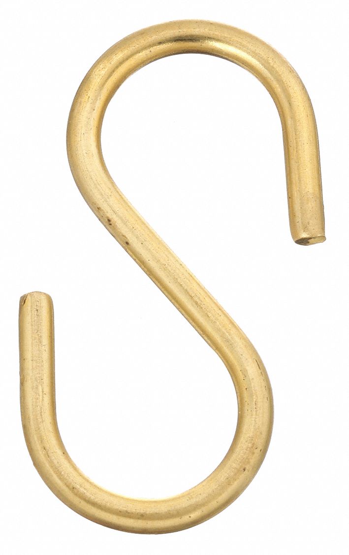 S Hook, 1 1/4 in Lg, Hook 15Y70223303 Grainger