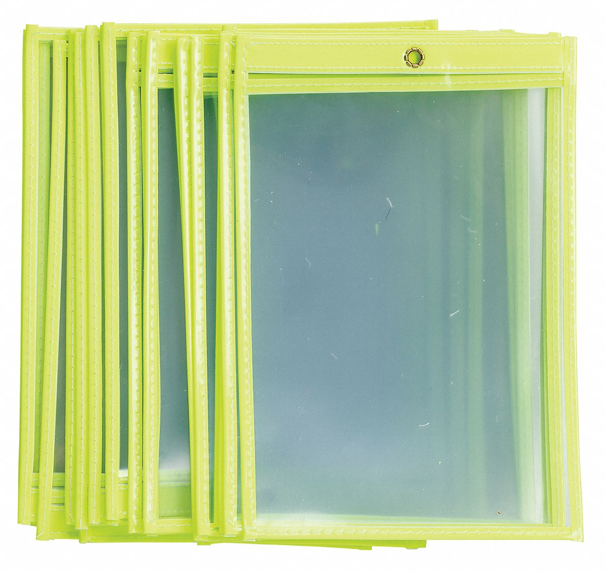 Shop Envelope: Vinyl, Grommet, 9 in Ht, 6 in Wd, Yellow, 25 PK