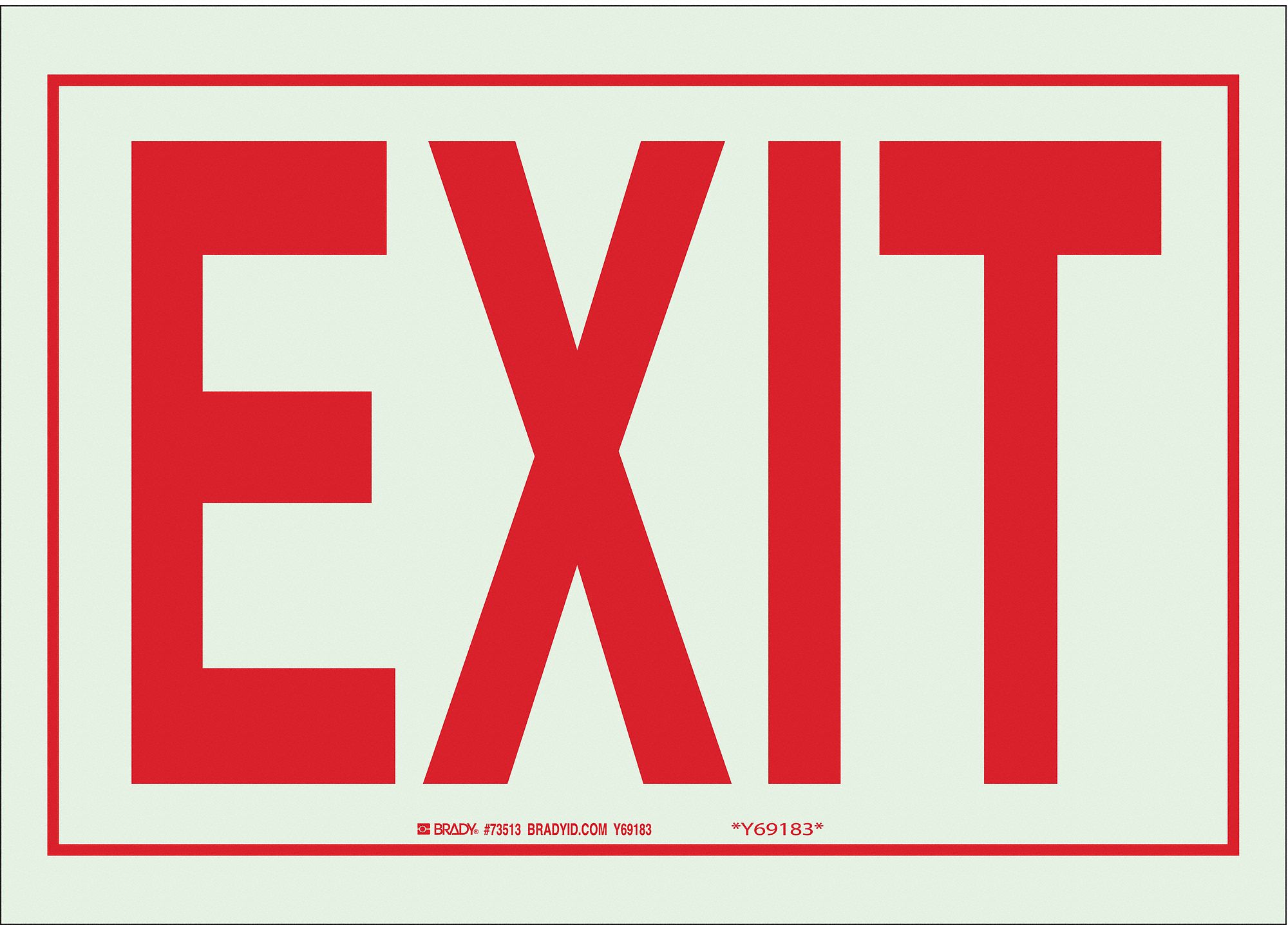 Exit Sign, Polyester, Rectangle, English, Not Retroreflective ...