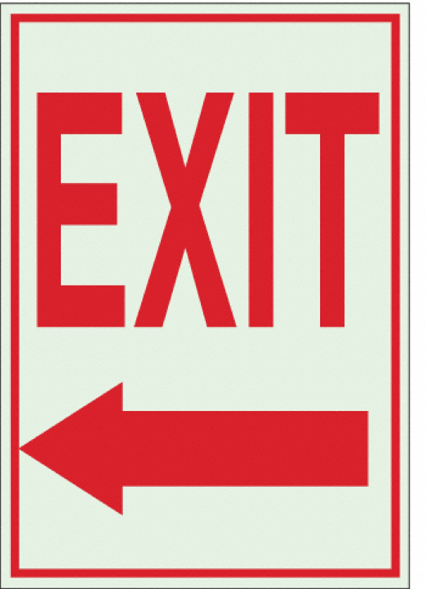 Exit Sign, Polyester, Rectangle, English, Not Retroreflective ...