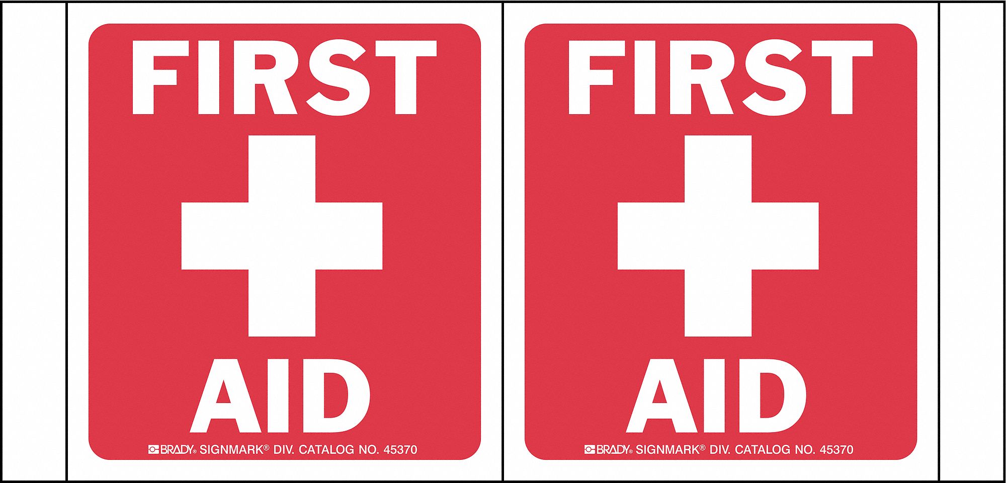 HIGH VISIBILITY SIGN, PLASTIC, 10 IN WIDTH, 5½ IN HEIGHT, RED/WHITE, WITH MOUNTING HOLES