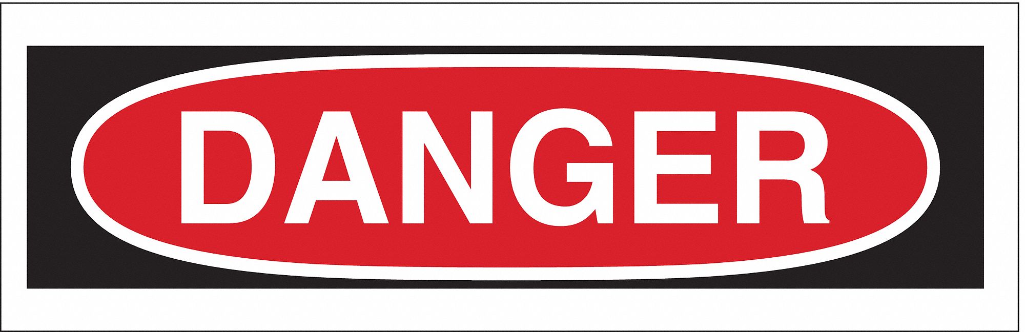 BLANK SIGN, POLYESTER,PREPRINTED HEADERS, DANGER HEADER, DANGER, RECTANGLE, 2¼IN HEIGHT, 9IN WIDTH, WHITE/BLACK/RED
