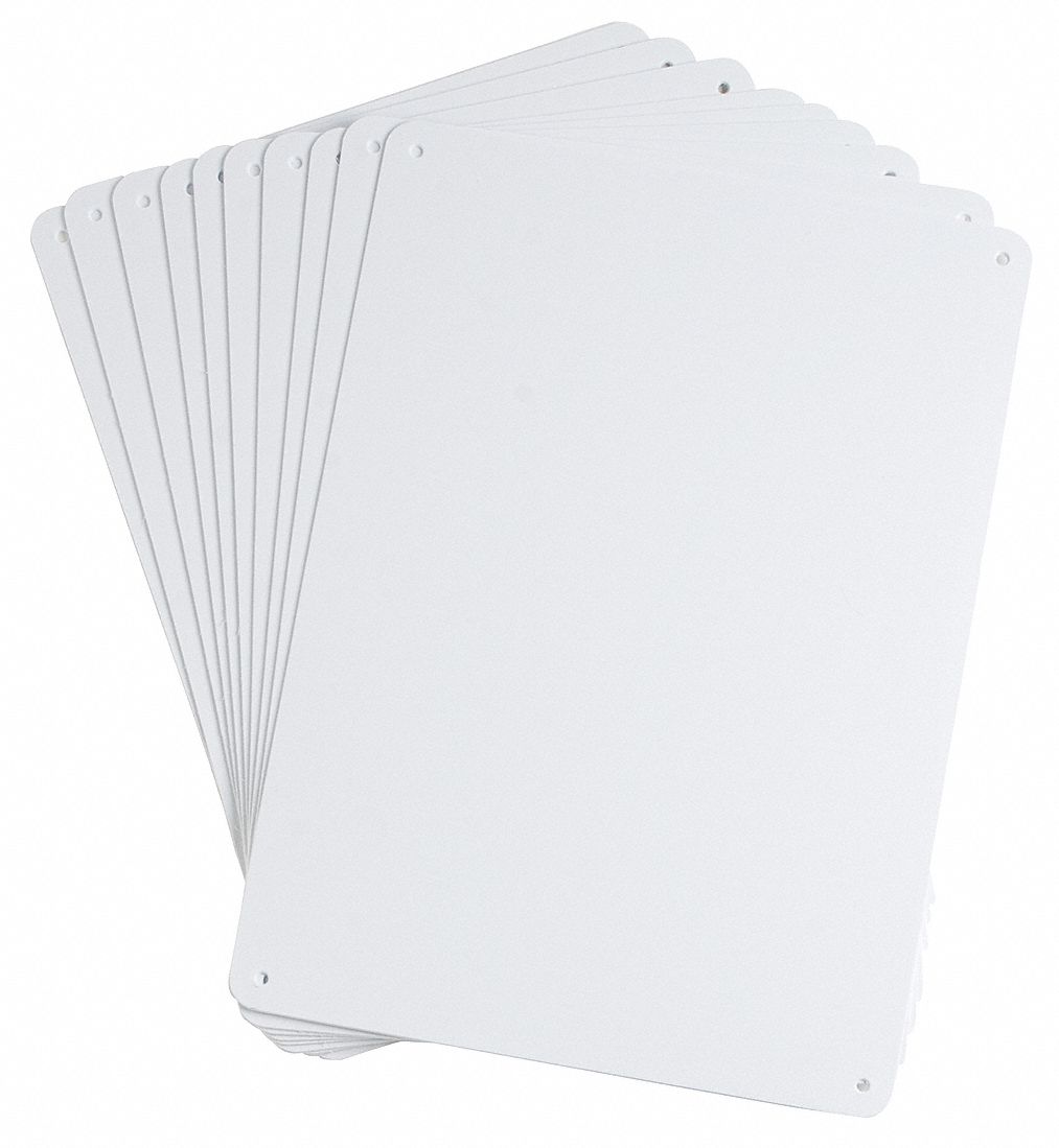 SIGN BLANK, NO LEGEND, NO HEADER, RECTANGLE, 10 IN HEIGHT, 14 IN WIDTH, ACRYLIC, SURFACE MOUNT, WHITE/CLEAR
