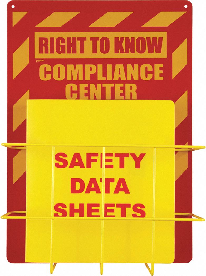 RIGHT-TO-KNOW CENTRE, ENGLISH, RED, INCLUDES BOARD, BINDER RACK, 1½ IN MSDS BINDER